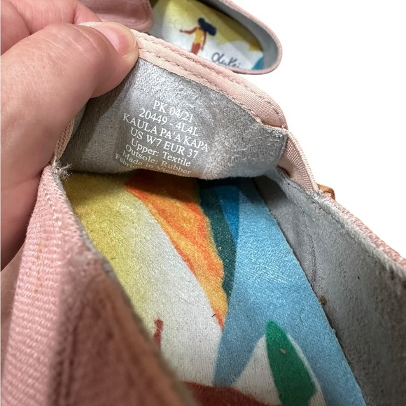 Olukai Pink Rose Sea Salt Kaula Pa’a Kapa Linen Espadrille Drop In Shoe - Picture 11 of 13